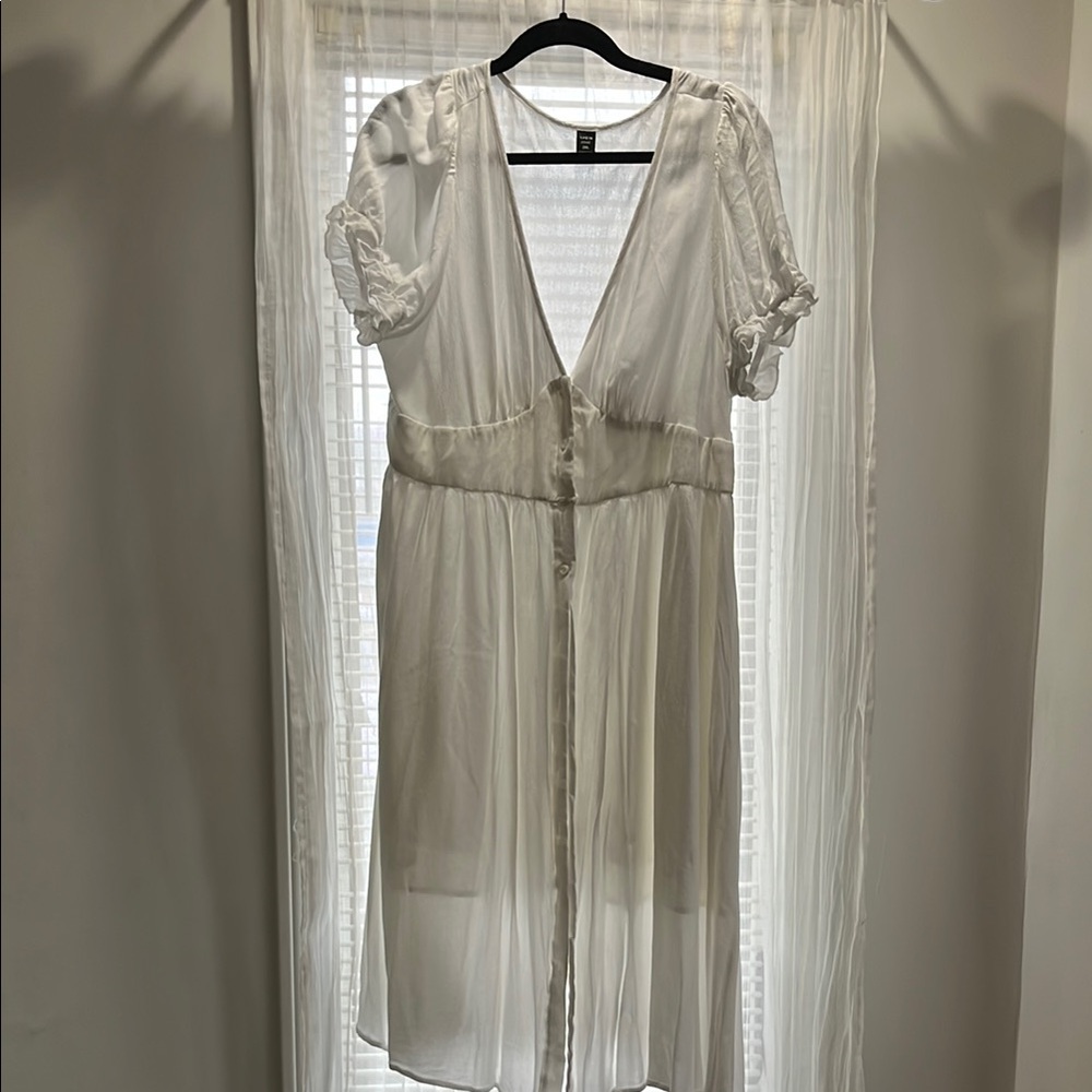 SHEIN White Midi Dress